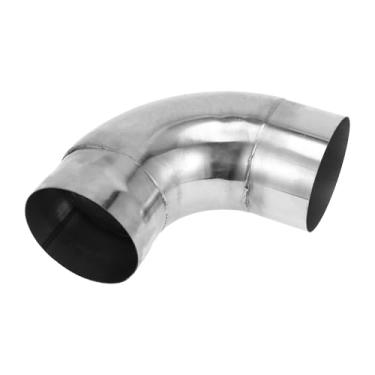 Imagem de Motoforti Tubo de escape de mandril de 90 graus Tubo de escape de carro Mandril Curva DIY Tubo personalizado 10 cm OD 15 cm Comprimento da perna Aço inoxidável 304 Tom prateado