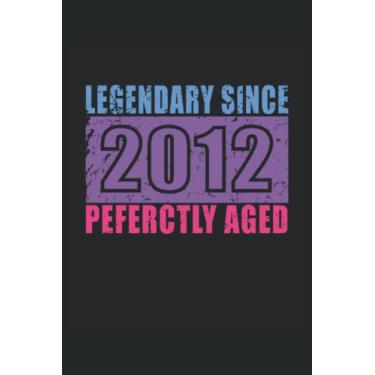 Imagem de Computadora portátil: Libreta en blanco con portada cumpleaños nacido 2012 |120 páginas rayadas |tapa blanda |tamaño A5 |perfecto para notas, textos, grabaciones, etc.