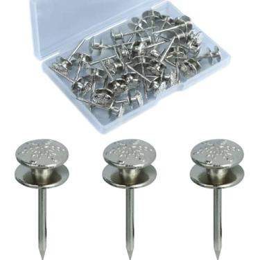 Imagem de KEYBOO 20 Peças de Tachinhas para Pendurar Na Parede, Pregos de Duas Cabeças para Drywall, Alfinetes de Pressão para Pendurar Fotos Em Casa e Escritório, Prata