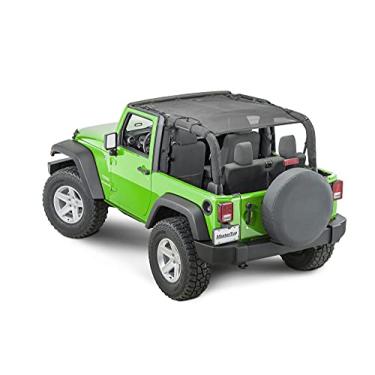Imagem de MasterTop ShadeMaker Freedom Mesh Bimini Protetor solar, preto, comprimento total - Compatível com Jeep Wrangler JK 2 portas 2007-2018 - Bloqueia os raios UV, vento e ruído - Compatível com capota