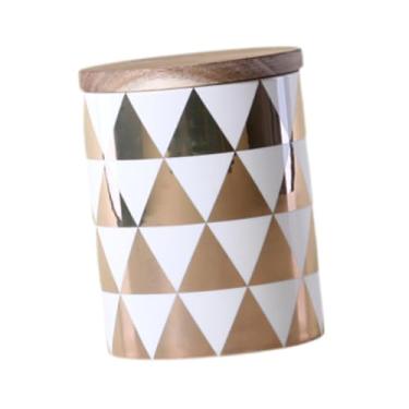 Imagem de FytStycale Jarra de café nórdica, jarra de recipiente de armazenamento, lata de chá e café, vasilha de cozinha de cerâmica para açúcar, Triângulo Grande