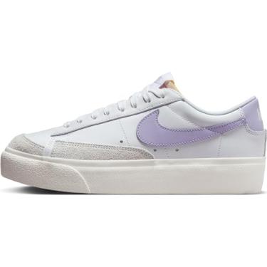 Imagem de Nike Blazer feminino com plataforma baixa, Branco/Vela/Lilás Bloom, 8.5