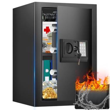 Imagem de SAFE2.8 Cofre Cuft, cofre doméstico com bolsa impermeável à prova de fogo, cofre de segurança digital antirroubo com sistema de alerta inteligente, prateleira removível, função mudo, cofre de