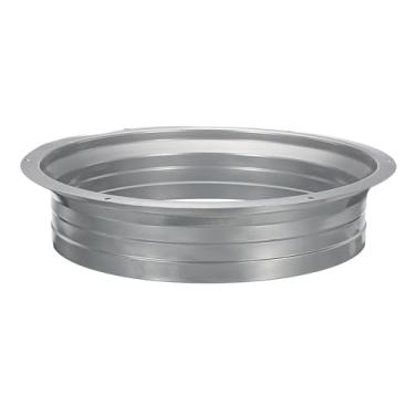 Imagem de YOKIVE Flange de conector de duto, flange de tubo reto de ferro galvanizado, conector anticorrosão, duto de ar redondo, ótimo para sistema de ventilação (cinza, 25 cm)