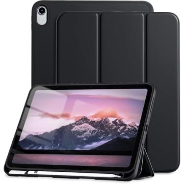 Imagem de Capa Case PREMIUM Anti Impacto com função sleep e suporte para iPad 10 10.9" e iPad 11 A16 2025 Com Compartimento Para Pencil Caneta Tampa Magnética (Preto)