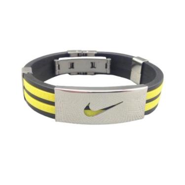 Imagem de Bracelete Pulseira Silicone E Aço Inoxidável Original - Geral, Amarelo