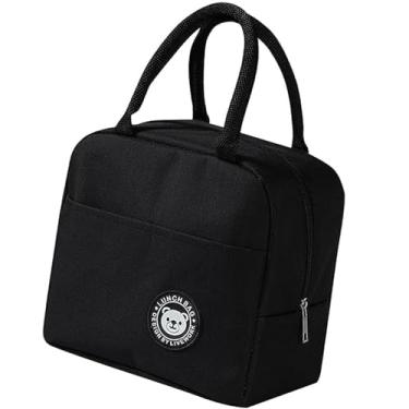 Imagem de Bolsa Térmica Unissex Antivazamento Bolsinha Bag Para Mamita Portátil - Frutas, Bebidas, Lancheira, Academia, Trabanho, Piquinique, Churrasco até 6Lts Com Alça Impermeável (Preto)