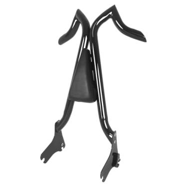 Imagem de Fjpacemt Sissy Bar Encosto para Harley Davidson 1997-2008, almofada traseira destacável para descanso traseiro do passageiro para Harley Touring Road Glide Street Glide Road King Ultra CVO Limited