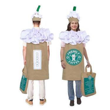 Imagem de Dress Up America Coffee Costume for Adults - Cute Cappuccino/Frappuccino/Latte Dress-Up for Men and Women