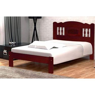 Imagem de Cama Queen Size Bella de Madeira Maciça Tauari - Cor Mogno