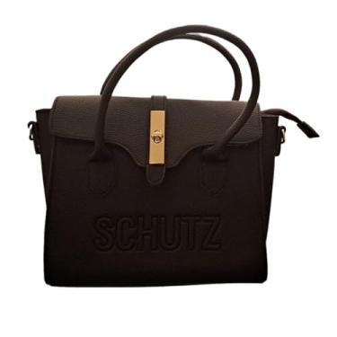 Imagem de Bolsa Bau Preta Forrada com Alça Couro "REPLICA" LINDISSIMA