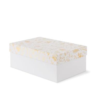 Imagem de Soul & Lane Caixa de armazenamento de fotos decorativa com tampa, 29,7 cm × 19,6 cm × 11,4 cm, caixa de memória para lembranças, organizador de fotos de papelão floral para lembranças e organização