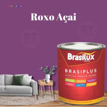 Imagem de Tinta de Parede Semi Brilho Roxo 800ml Brasiplus Acrilica Lavável. - B