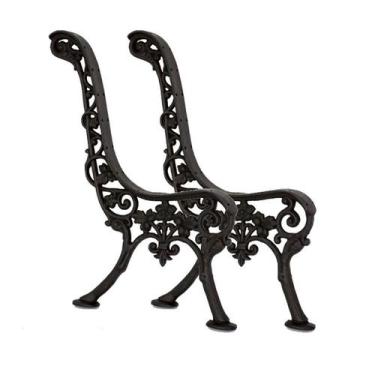 Imagem de Par Pé de Banco Praça de Jardim Pink em Ferro Fundido - FUNDIÇÃO SÃO C