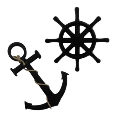 Imagem de Kit Âncora e Timão Decoração Piscina Praia Marina Restaurante Beira Mar Polietileno