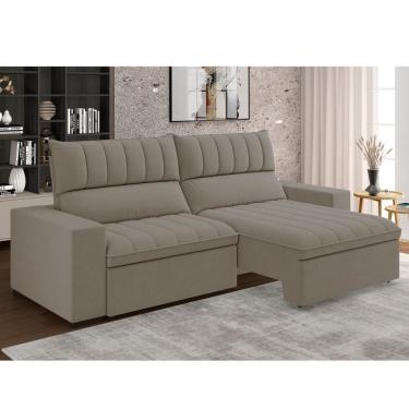 Imagem de Estofado Retratil e Reclinável 4 Lugares 250cm New Mali Bege