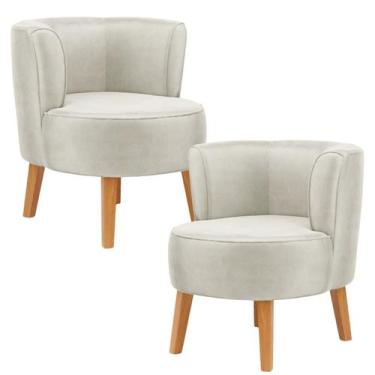 Imagem de Kit 2 Cadeiras para Recepção Clinica Tecido Veludo Resistente Macia Pè