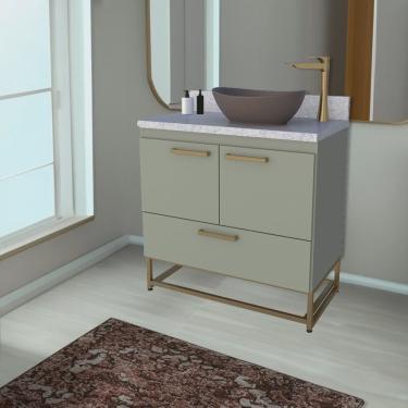 Imagem de Gabinete para Banheiro Com Tampo de Granito 80cm Suez