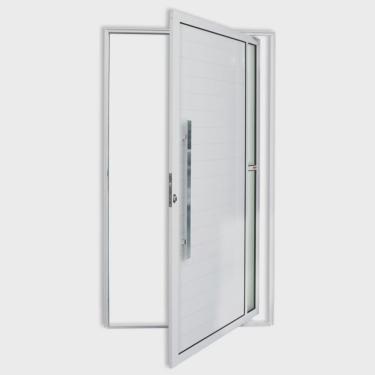 Imagem de Porta de Alumínio Pivotante Lambril 210x120cm com Puxador Visione Super Brimak