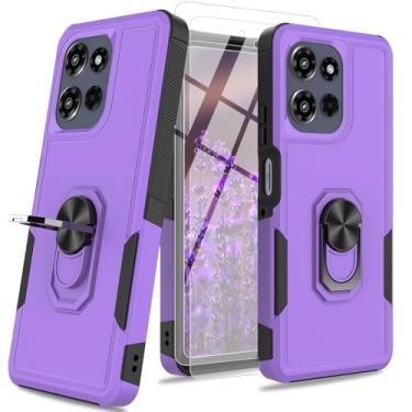 Imagem de Capa para Motorola Moto G Power 5G 2025 [proteção contra quedas de grau militar de 15 pés] com 2 películas de vidro temperado, capa resistente à prova de choque com suporte para Moto G Power 5G 2025