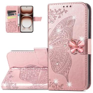 Imagem de Monwutong Capa carteira para Motorola Edge 50 Neo, capa flip de couro PU à prova de choque com estampa de borboleta 3D, fecho magnético e compartimentos para cartões de dinheiro para Moto Edge 50 Neo