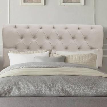 Imagem de Painel Estofada Paris Botão Capitonê 120cm Viúva Solteirão Para Cama Box Quarto Suede Bege - Ahz Móveis