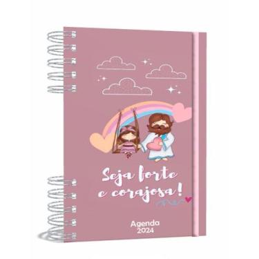 Imagem de Agenda Gospel Cristã 2024  - seja forte e corajosa - A5 2024 - Um Vers