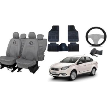 Imagem de Kit Capa Siena 12-21 Couro Conforto+Volante+Tapete - aero print
