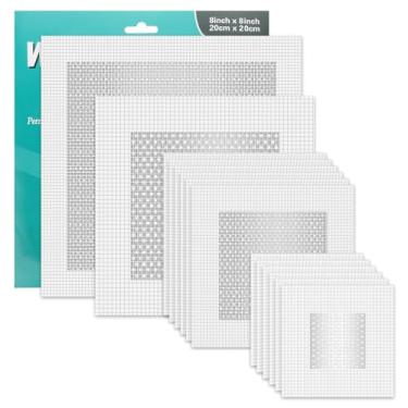 Imagem de JIYIN 14 peças de remendo de reparo de drywall, kit de reparo de placa de malha de fibra de vidro autoadesivo de 2/4/6/8 polegadas Remendos de reparo de furos de parede para reparo de paredes
