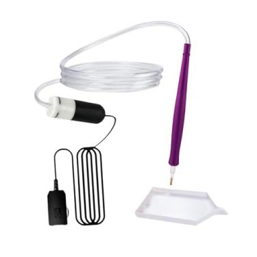 Imagem de Esquirla Caneta elétrica de com bandeja Nenhuma cera necessária para acesso de tinta kit kit de broca de bead lápis para criação de, Roxo