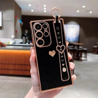 Imagem de MVVKKY Para A56 5G Love Heart Pulseira Capa Case (Para A56 5G/preto)