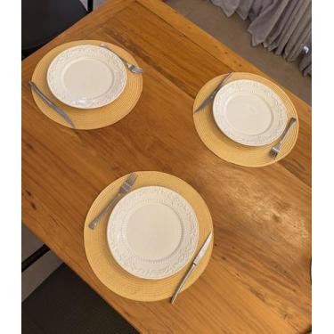 Imagem de Jogo Americano Redondo 4 Lugar Mesa Posta Sousplat Supla - Yang, BEGE
