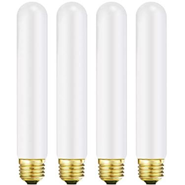Imagem de Leools Lâmpada Led T10 Regulável, Sem Movimento, Branco Fosco, 6 W, Branco Suave, 3000 K, Cri95, 600 Lm, Equivalente A 60 W, Lâmpada Tubular Led Edison Vintage, Base Padrão E26, Pacote Com 4