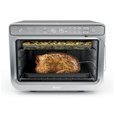 Imagem de Ninja Prestige Smart Xl Com Sistema Pro Cook, Forno De Convecção Digital De Bancada 10 Em 1 Para Fritadeira A Ar, Torradeira A Ar, Grelha E Assa, Termômetro Pro Cook, 1800 Watts, Aço Inoxidável, Dt5