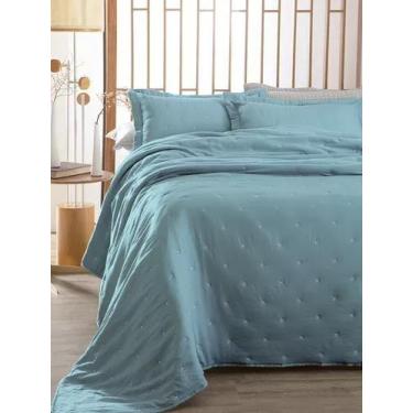 Imagem de Kit Cobre Leito 3 peças Queen Extra Soft Rozac  Maxime, AQUA