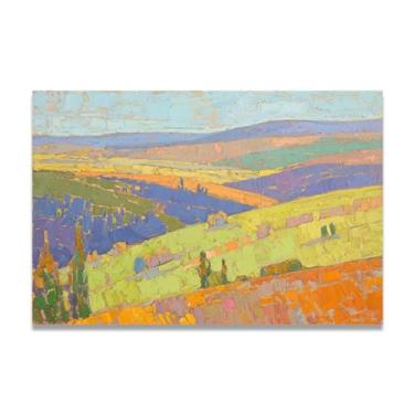 Imagem de LKXGRRSFG Impressão em tela de paisagem abstrata Infinity Dusk Textures 2025 - pinceladas texturizadas e fluxo de cores holográficas 60 x 90 cm