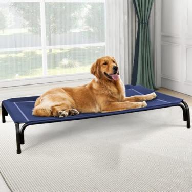 Imagem de Czpalo Cama elevada para cães, cama elevada para cães de tamanho grande, berço portátil refrescante com malha respirável e lavável, rede para animais de estimação interna e externa com pés