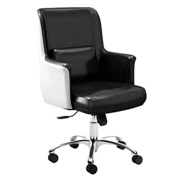 Imagem de Cadeiras de secretária de escritório cadeira de escritório cadeira de secretária de altura ajustável cadeira de computador de couro confortável cadeira de computador com design de rodas cadeiras