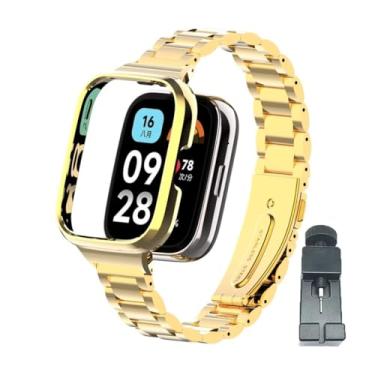 Imagem de T-BLUER Compatível com Xiaomi Redmi Watch 3 Active Bandas, pulseira de substituição de metal de aço inoxidável acessórios para Redmi Watch 3 Active Smartwatch Dourado