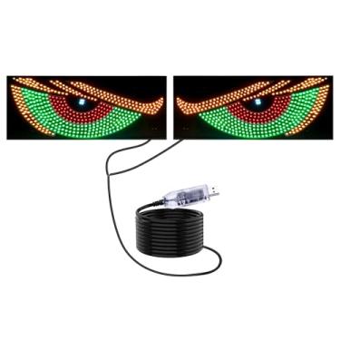 Imagem de LECART Luz LED de olho de diabo para carros, luzes LED de olho de demônio, placas animadas, gadgets legais, para-brisa dianteiro, traseiro, sinalização ambiental, plugue de iluminação, conector USB,