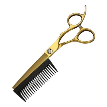 Imagem de Tesouras Para Cabelo,Tesoura De Estética - Ferramenta 2 Em 1 Com Pente Removivel Para Afinamento Para Banheiro Viagem Salão Doméstico Homens Mulheres Crianças Idosos