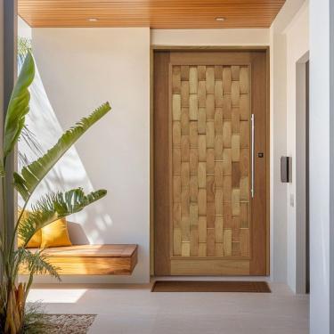 Imagem de Porta Pivotante Couro em Pé Batente 14 Puxador Tubo 80 CM 120 X 210 Esquerdo Rodam