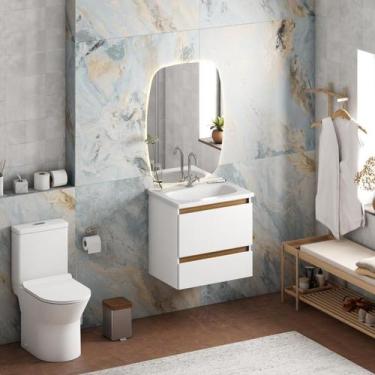 Imagem de Gabinete de Banheiro Montado em Aço Branco 60cm Vanilla Cozimax