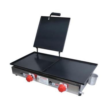 Imagem de Chapa para Lanche Com Prensa Industrial 2 Queimadores Cefaz