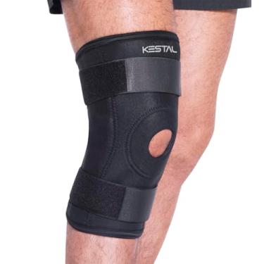 Imagem de Kestal Joelheira Articulada Ajustável Plus Size tamanho especial Preto, Único ajustável