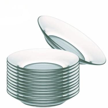 Imagem de Jogo De Pratos Fundos Kit 6 Peças Em Vidro Almoço E Jantar