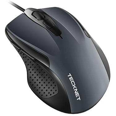 Imagem de TECKNET Mouse com fio USB, mouse de computador com fio de 6 botões com 4 DPI ajustáveis, mouse óptico de computador com design ergonômico e cabo de 1,8 m para laptop, Chromebook, PC, desktop, Mac