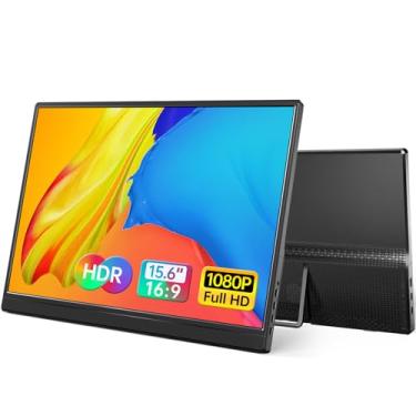 Imagem de Yxk Monitor portátil de 15,6 polegadas 1080p USB-C HDMI ultrafino para viagem, com suporte, para laptop, PC, Mac Phone, PS, Xbox, Swich IPS Ultra-Thin Zero Frame Gaming Monitor