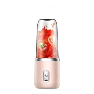 Imagem de Mini liquidificador elétrico portátil Juicer Liquidificador de alimentos Smoothie 6 lâminas(1 COPO ROSA)