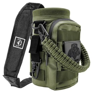 Imagem de NATURE PIONEOR Bolsa tática para garrafa de água 32 64 3,628 g, bolsa tática multifuncional para garrafa de água com alça de ombro ajustável, suporte de alça Molle de meio galão